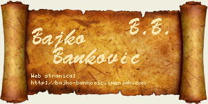 Bajko Banković vizit kartica